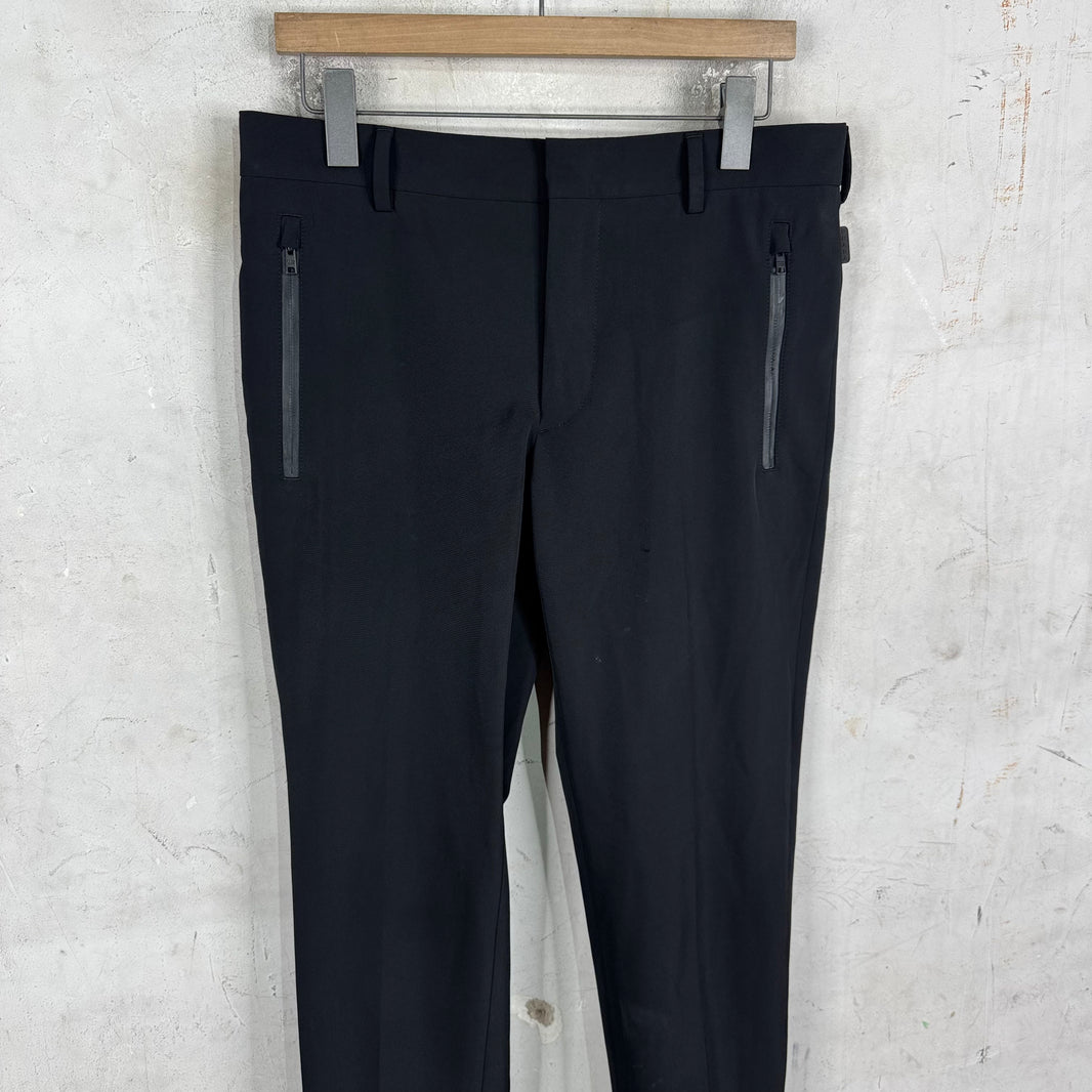 Prada Nylon Coated Zipper Trousers