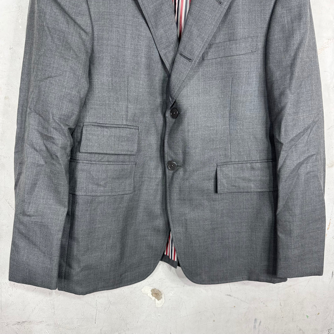 Thom Browne Light Grey Stripe Lining Blazer