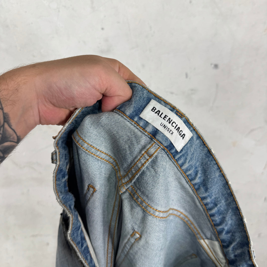 Balenciaga Distressed Lightwash Yeek Jeans