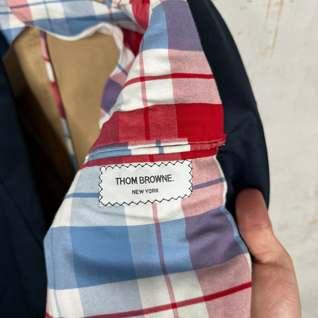 Thom Browne Navy Mid-Length Coat