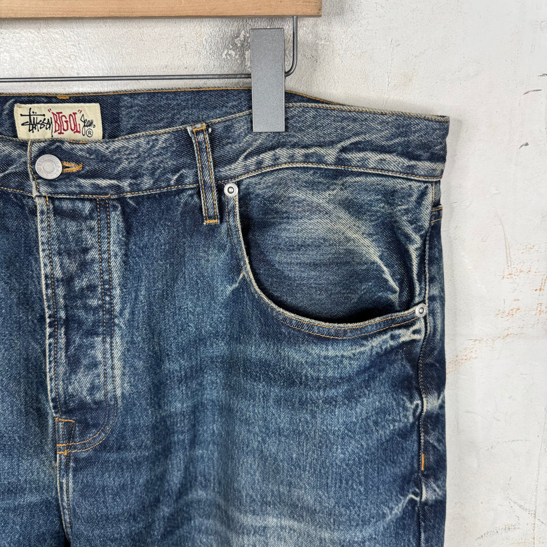 Stussy Medium Wash Big Ole Jeans