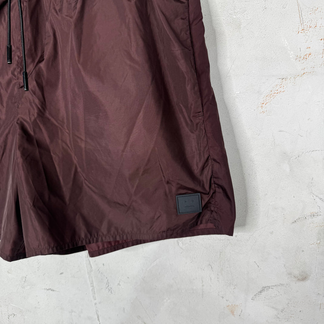 Acne Studios Maroon Nylon Swim Trunks