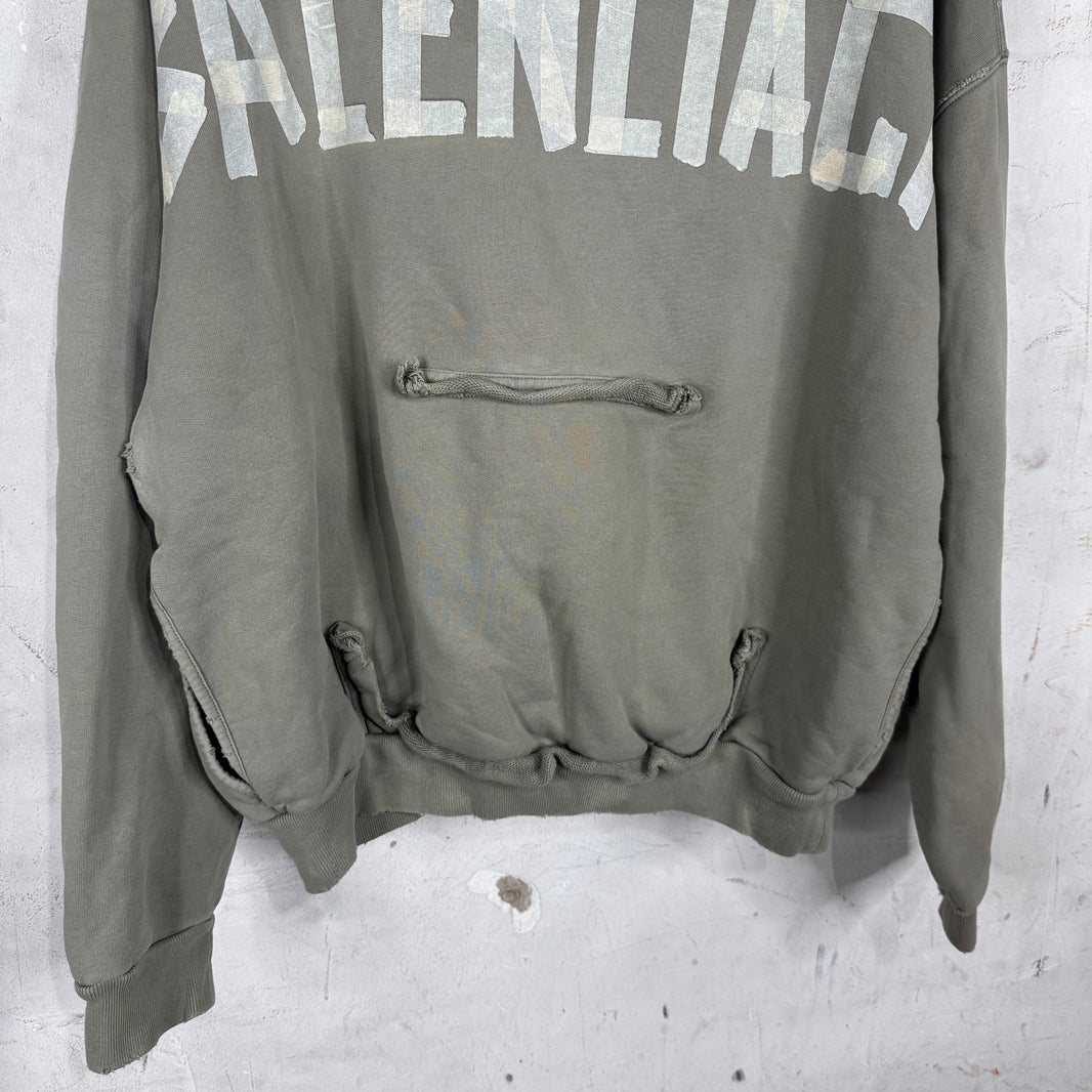 Balenciaga Grey Tape Pullover Hoodie