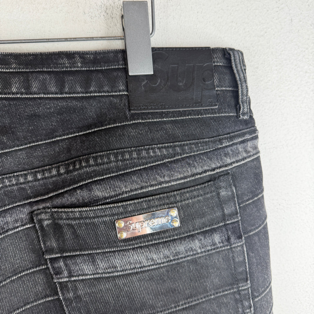 Supreme Black Layered Denim Jeans