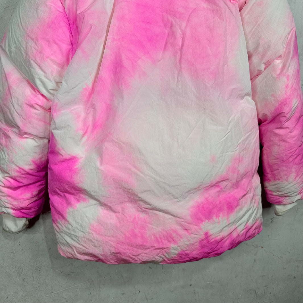Louis Vuitton Pink/White Tie Dye Hooded Puffer