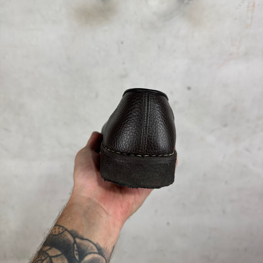 Lemaire Brown Leather Piped Slippers