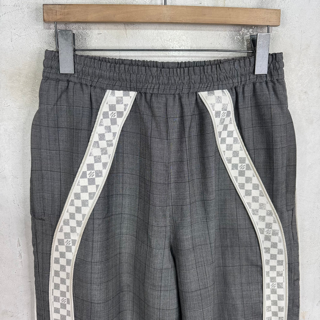 Louis Vuitton Tartan Leather Paneled Damier Pants