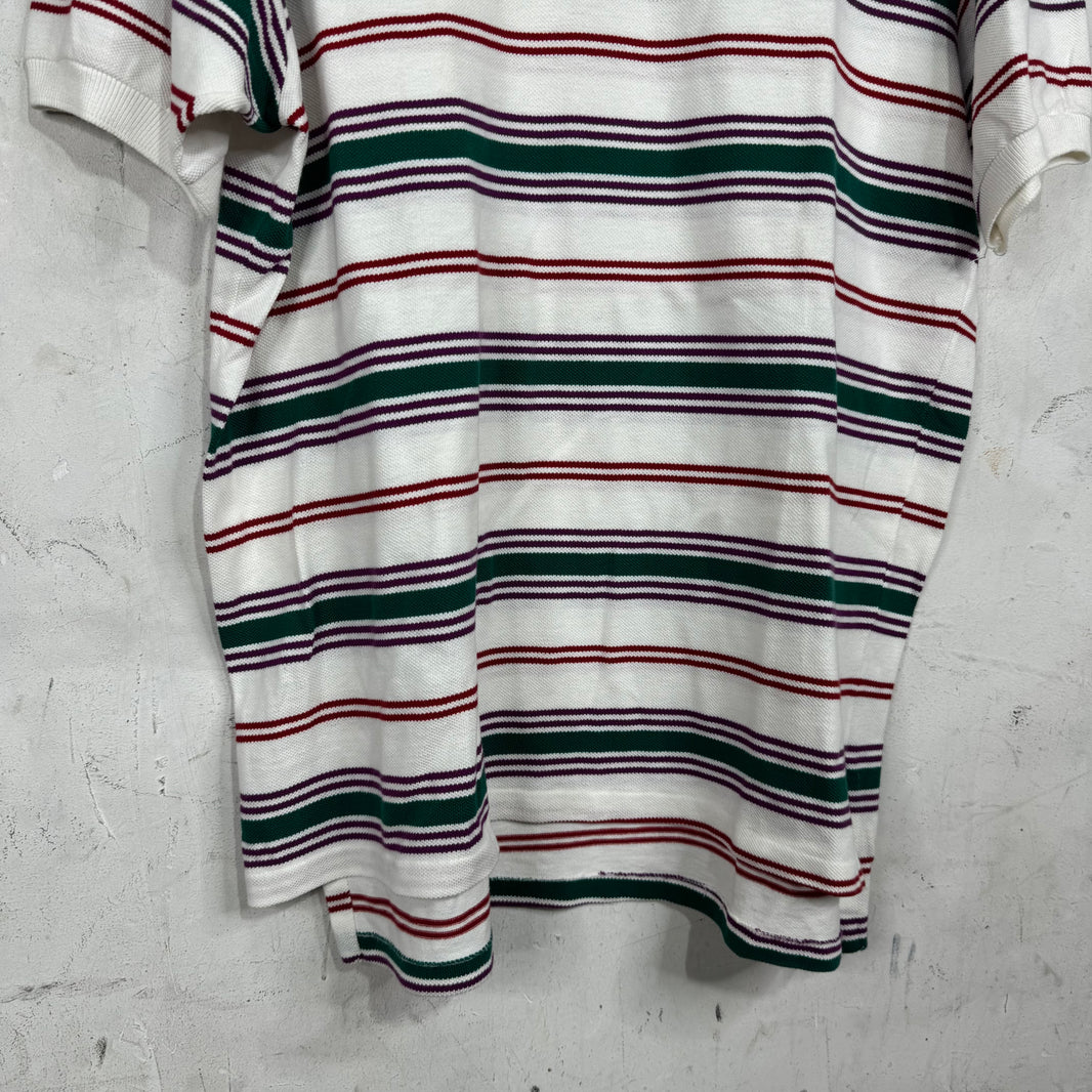 Ralph Lauren Striped White/Green/Red Polo