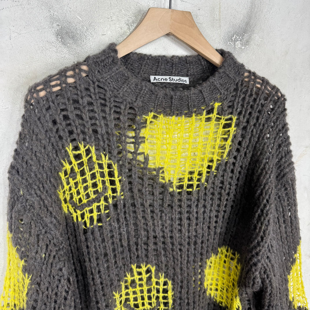 Acne Studios Loose Gauge Yellow Patched Sweater