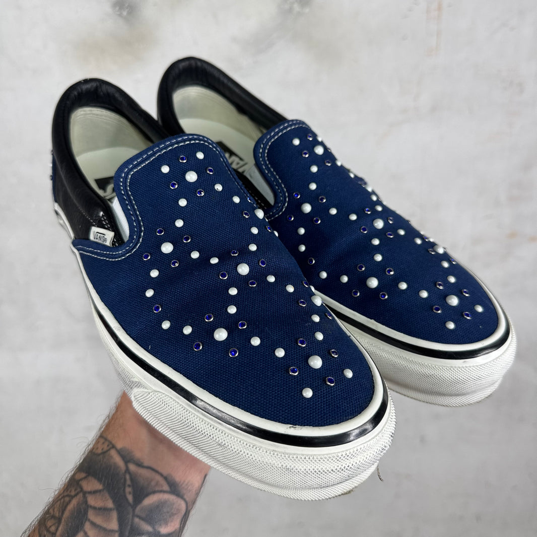 Vans OTW Navy Pearlized Classic Slip Ons