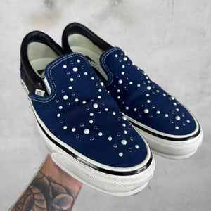 Vans OTW Navy Pearlized Classic Slip Ons