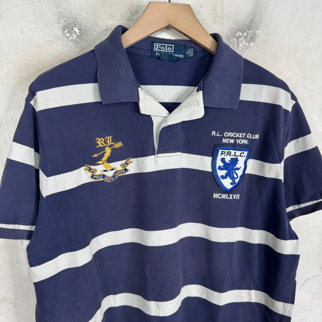 Ralph Lauren Striped Cricket Club Crest Polo