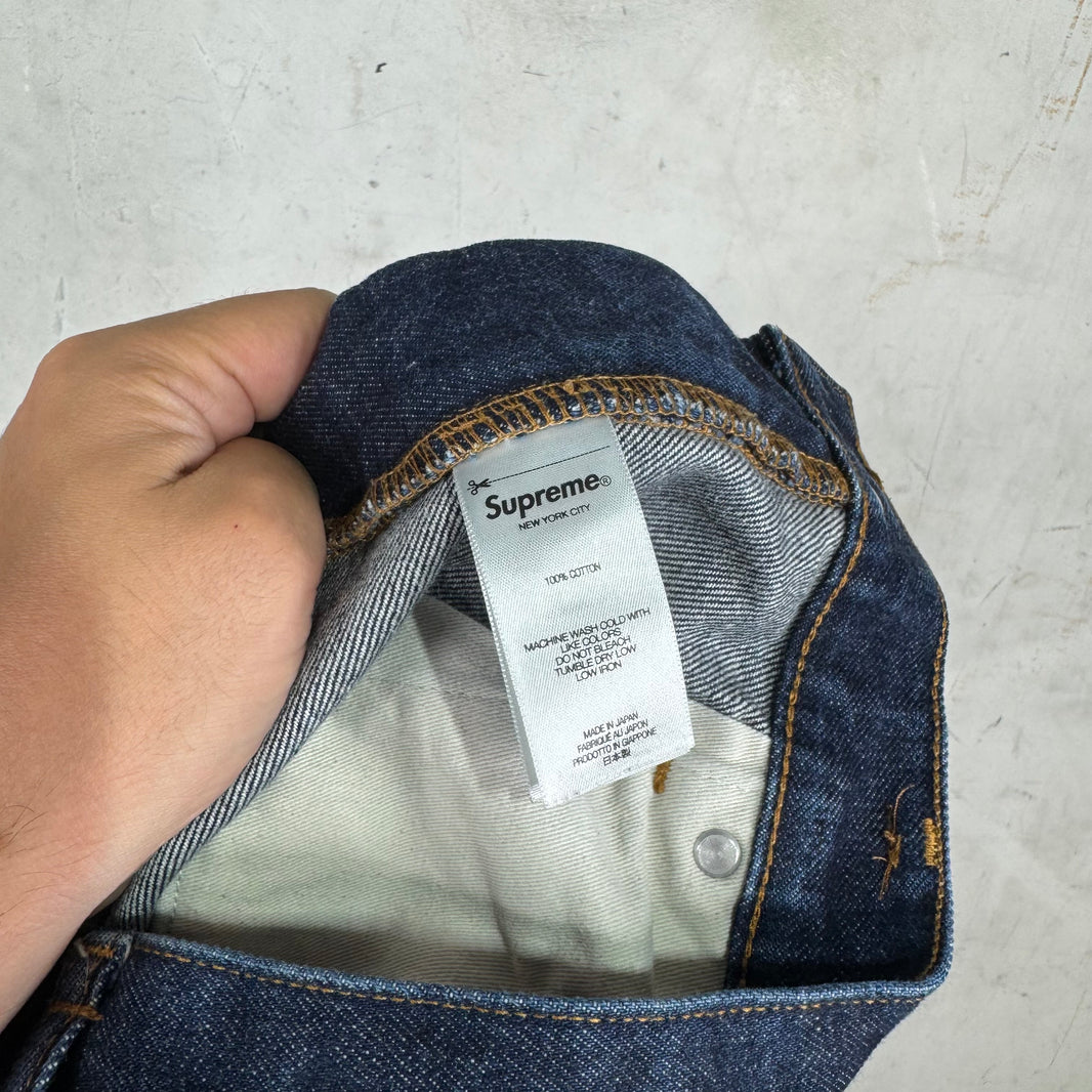 Supreme Thin Logo Raw Selvedge Jeans