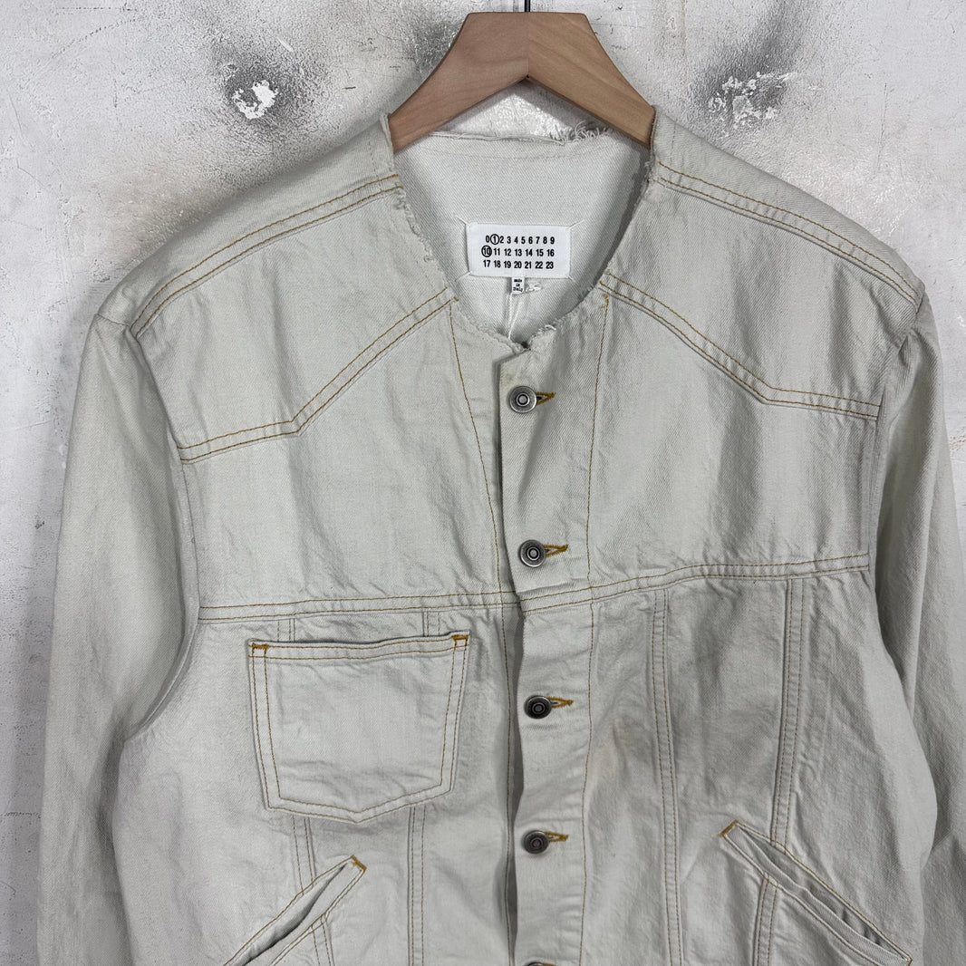Margiela Beige Cut Collar Denim Jacket