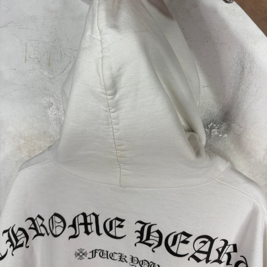 Chrome Hearts TBar White Zip Hoodie