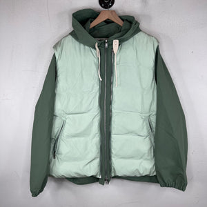 Jil Sander Green Hybrid Puffer Vest Jacket