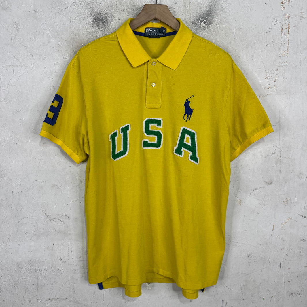 Ralph Lauren Yellow USA Arc Pony Polo