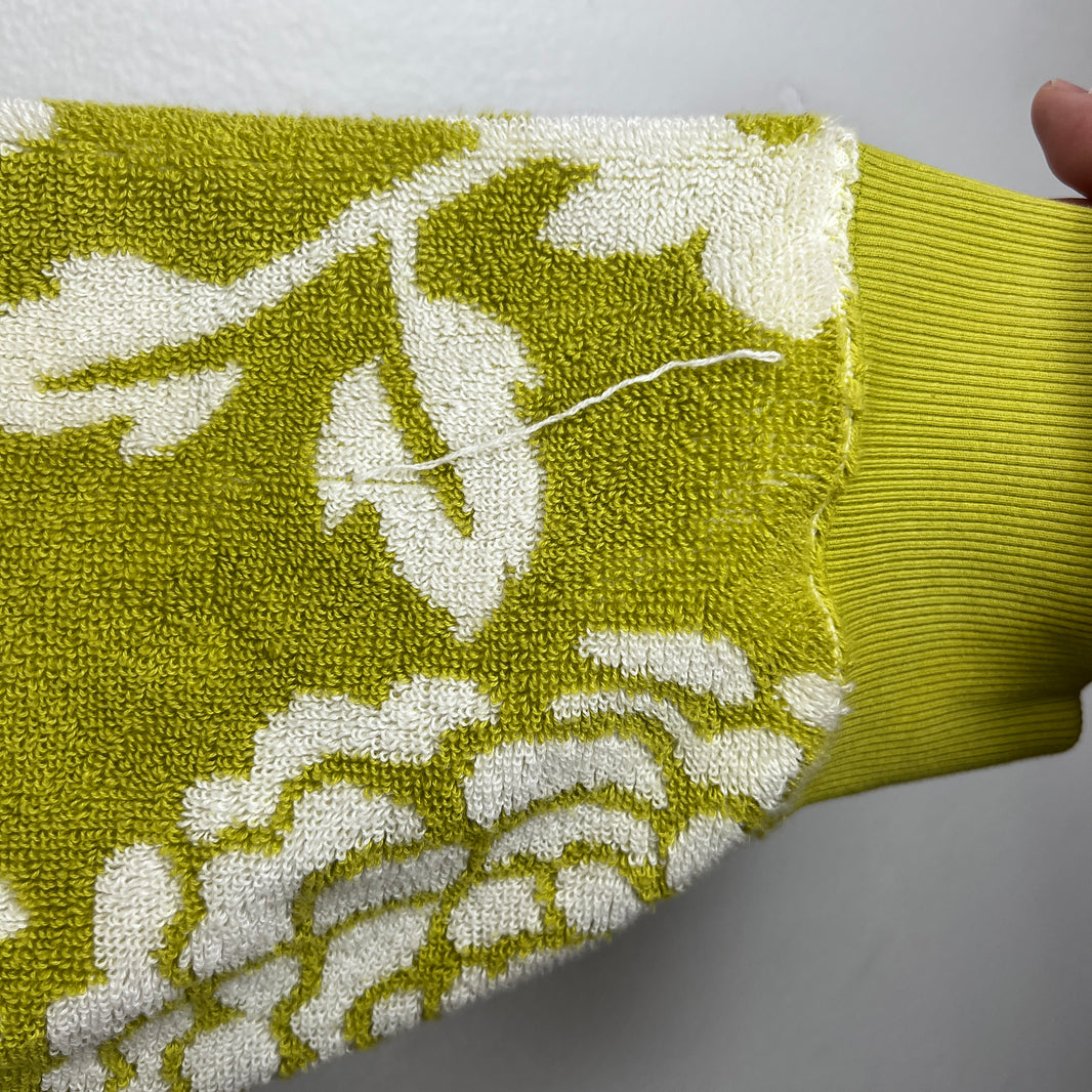 Prada Floral Green Terry Cloth Hoodie