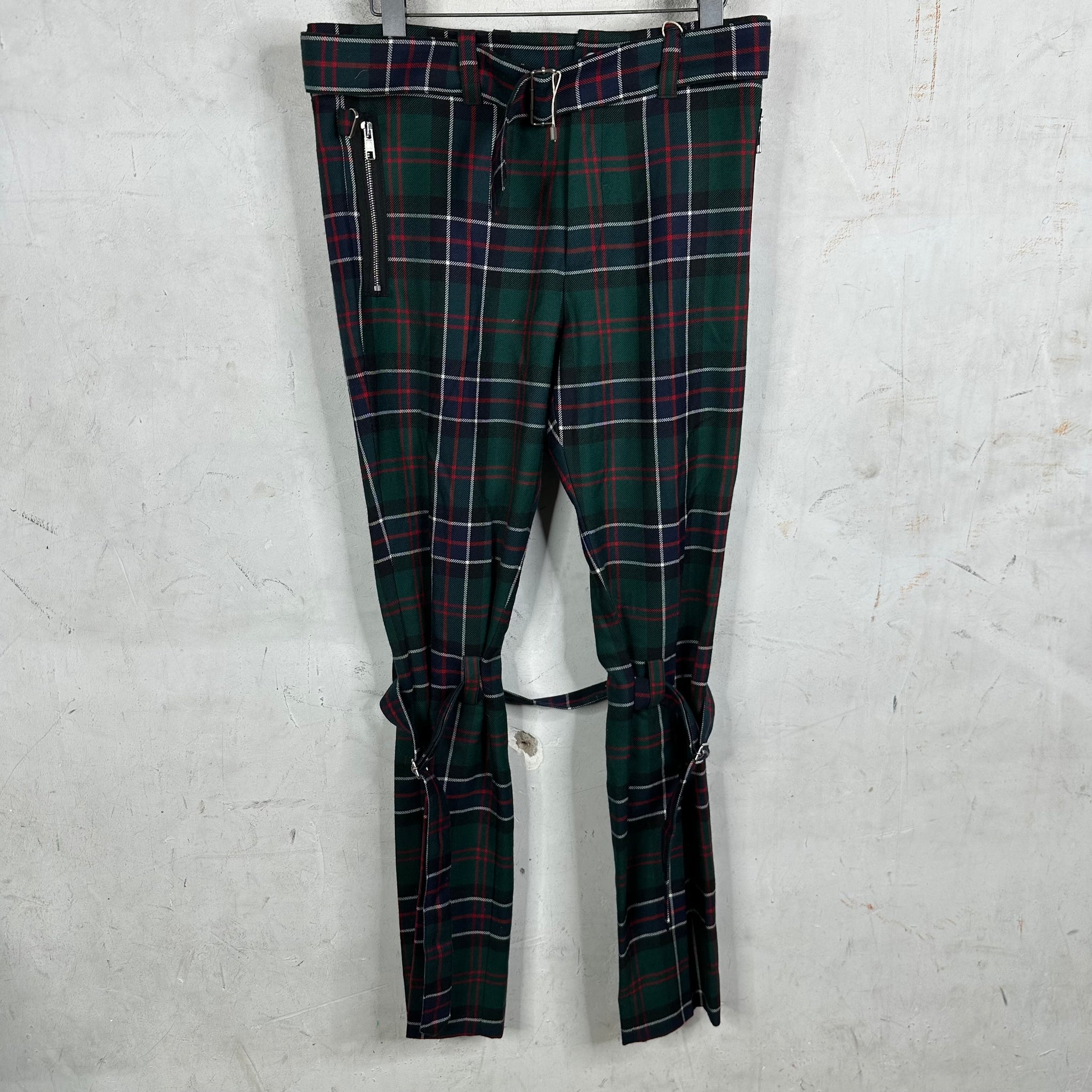 Gucci Plaid Bondage Pants