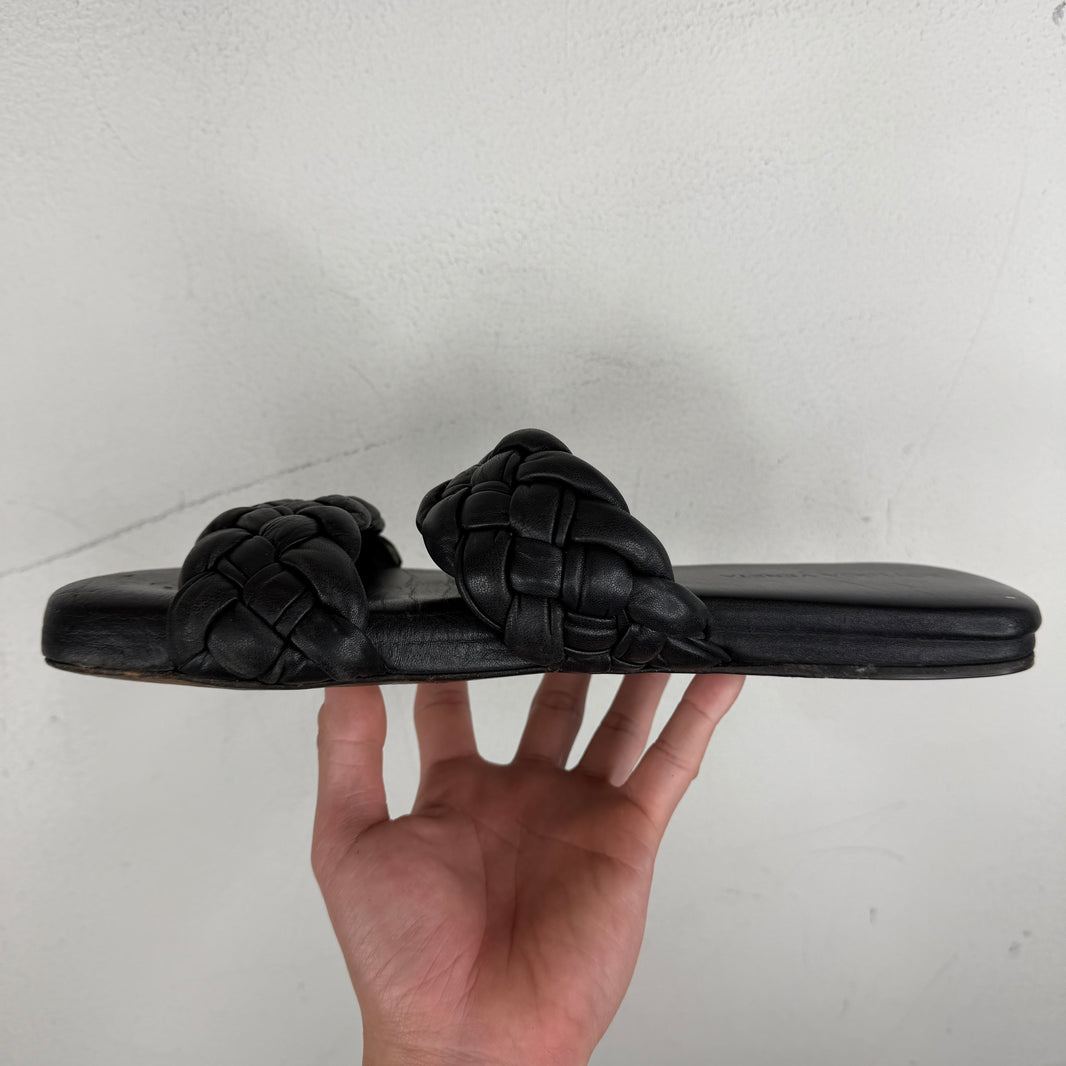 Bottega Veneta Black Woven Sandals