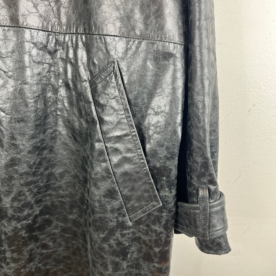 424 Paper Leather Trench Coat
