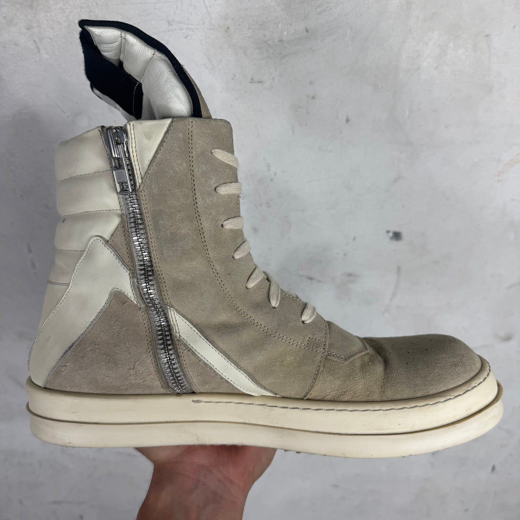 Rick Owens Gray Suede Geobaskets