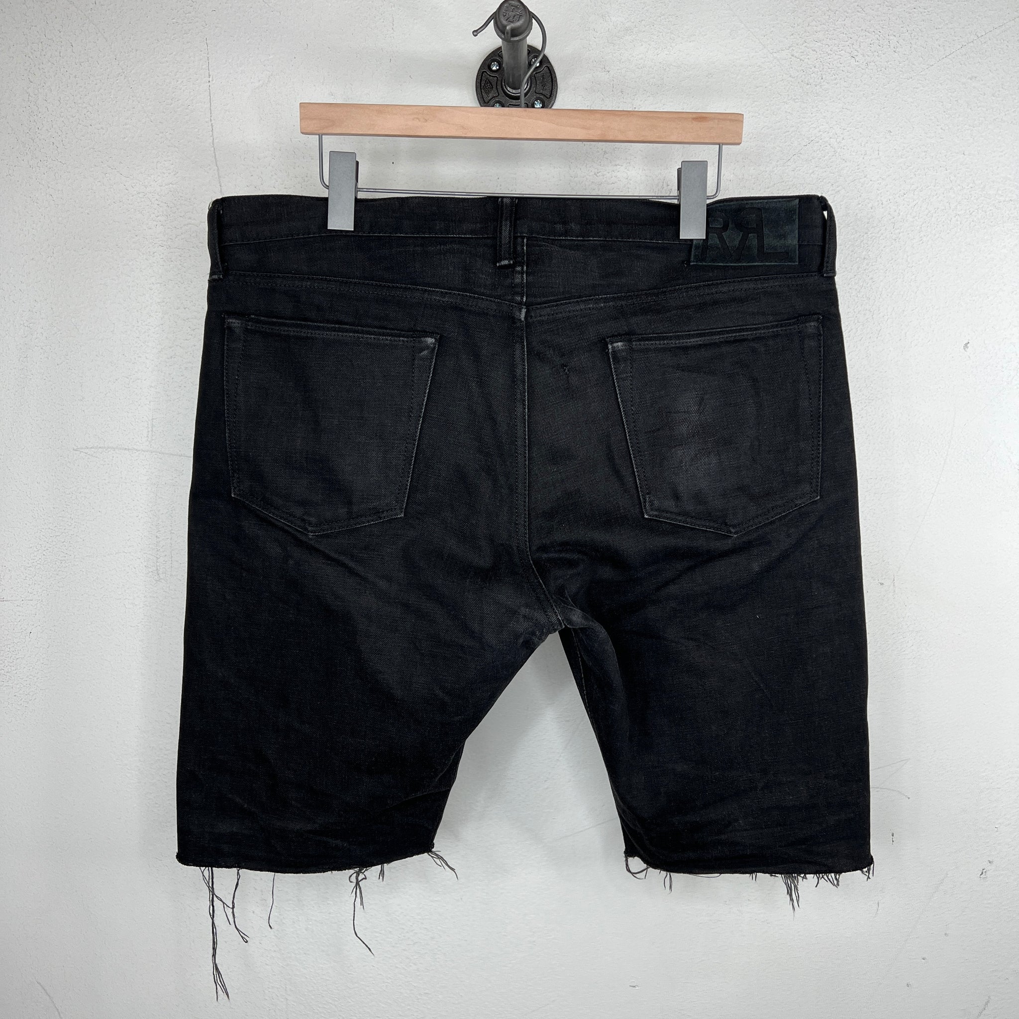 RRL Black Cropped Shorts