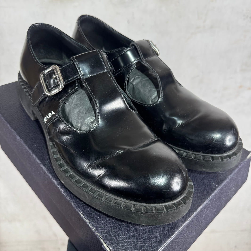 Prada Leather Mary Jane Mules