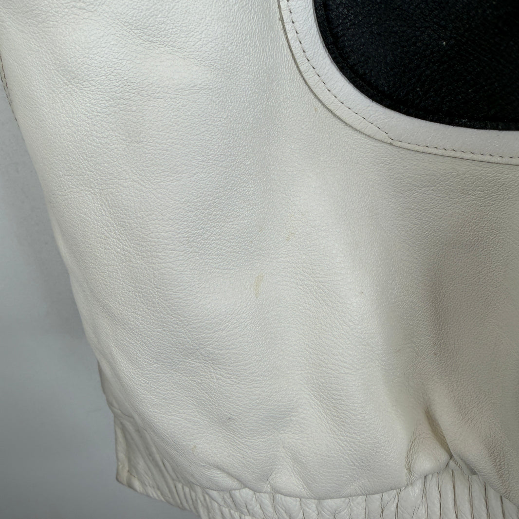 Supreme Nike White Leather Hooded Anorak