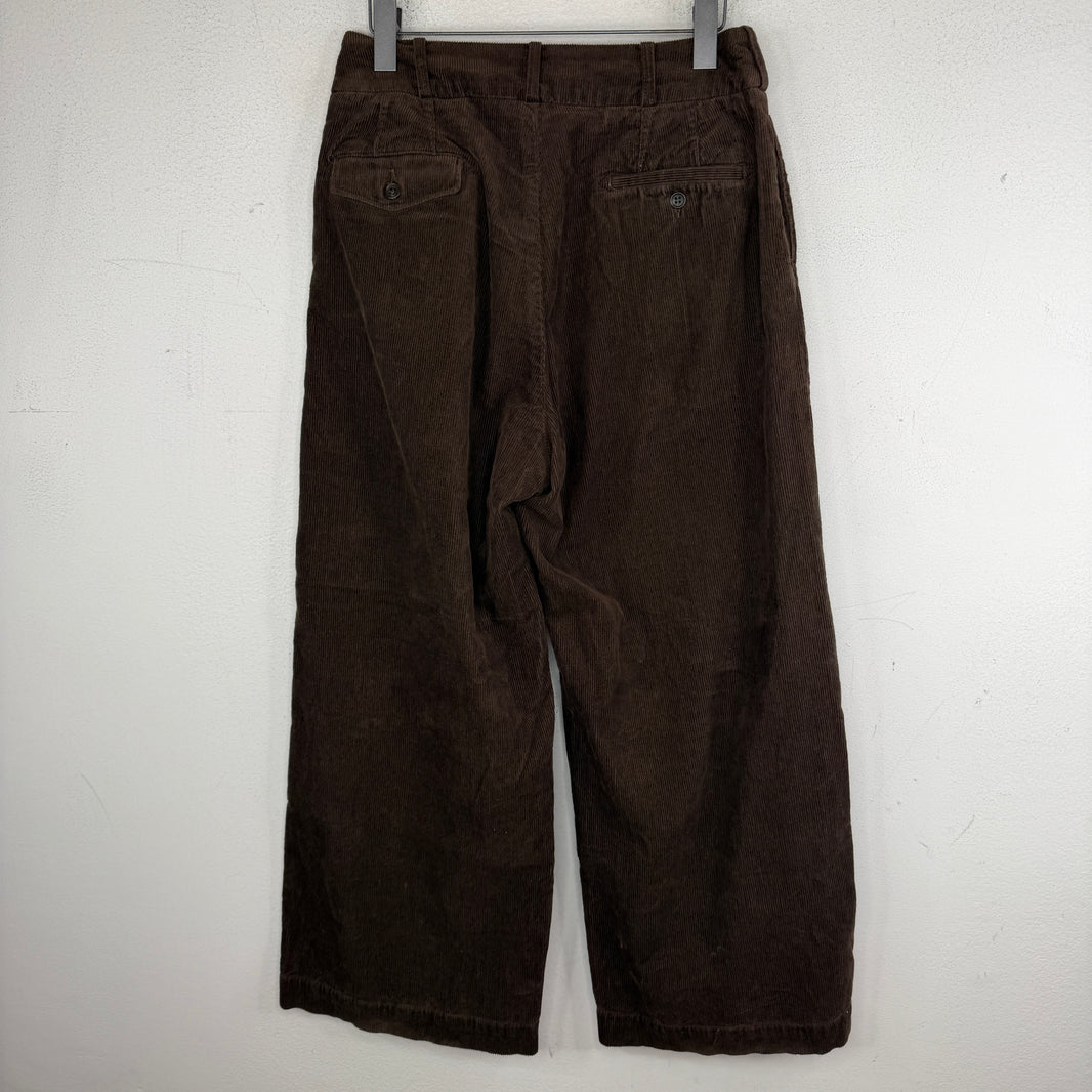 Engineered Garments Pleated Brown Corduroy Baggy Pants