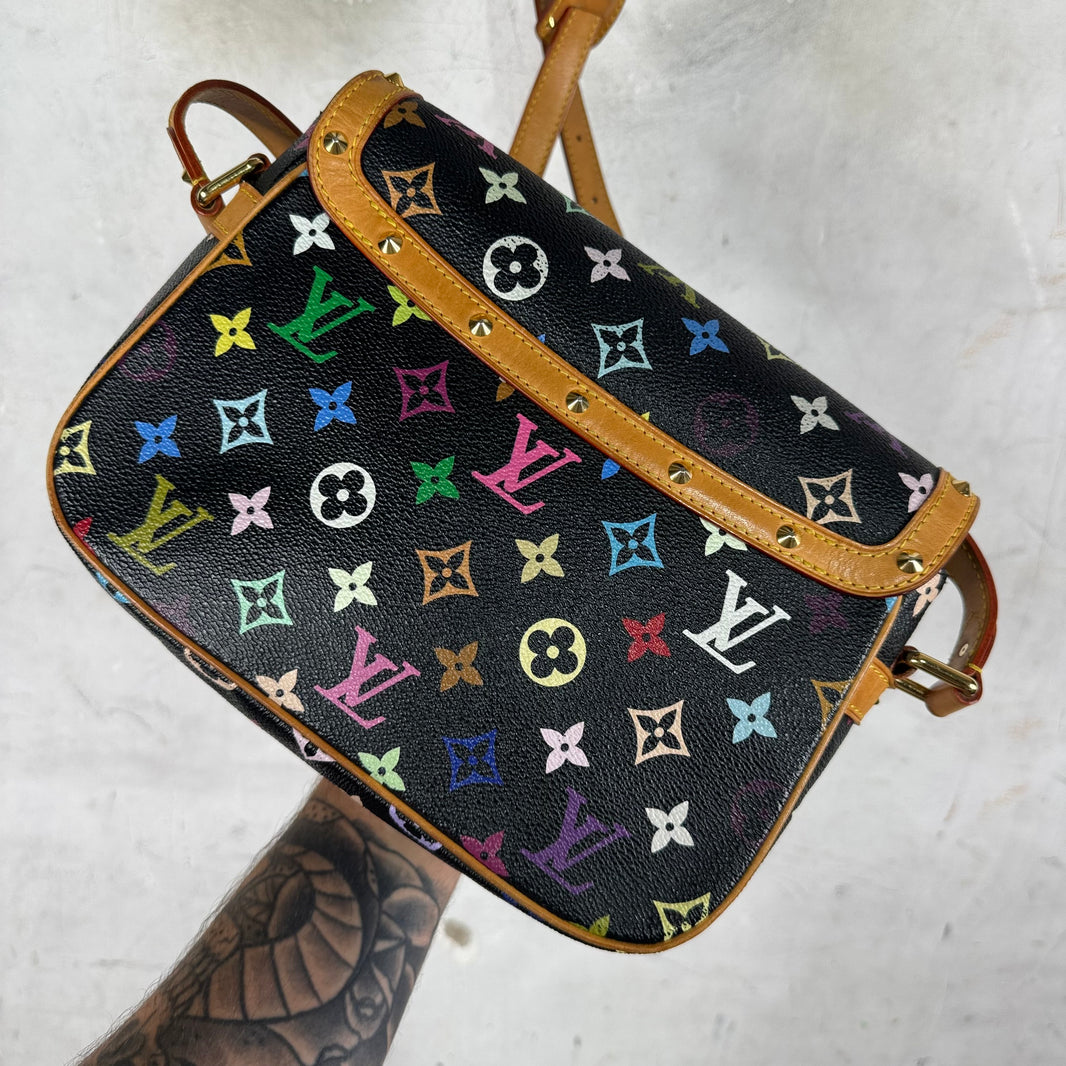 Louis Vuitton Black Murakami Messenger Bag