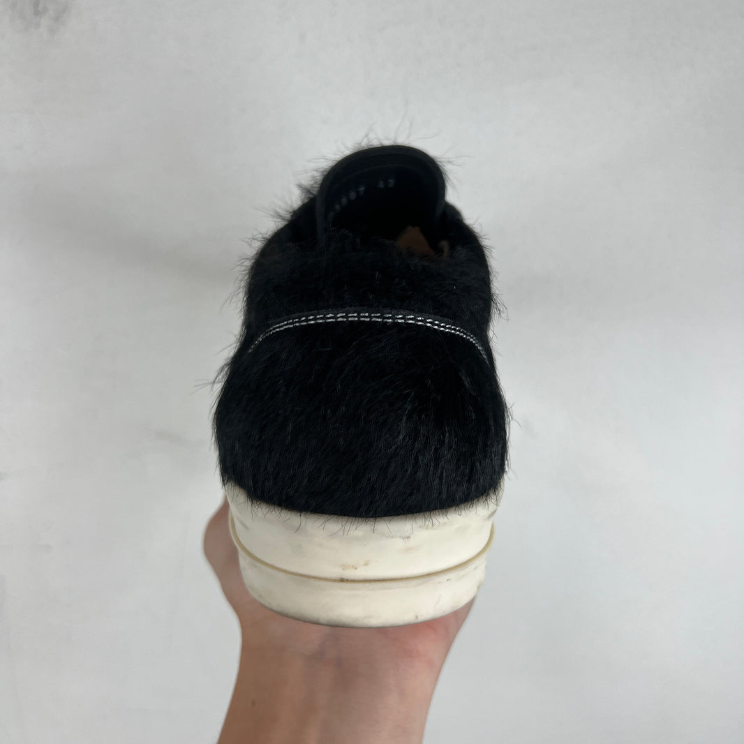 Rick Owens Black Ponyhair Vintage Sneakers