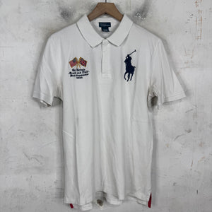 Ralph Lauren White Navy GBR Big Pony Polo