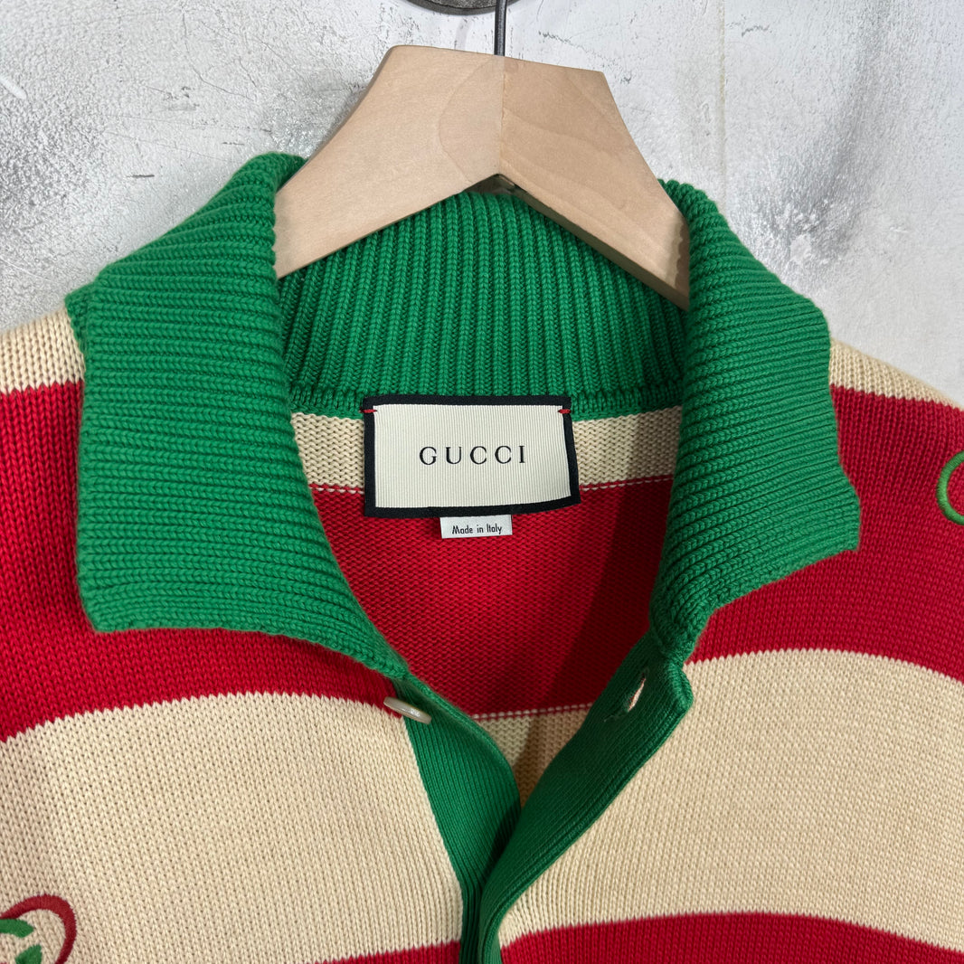 Gucci Logo Embroidered Stripe Sweater