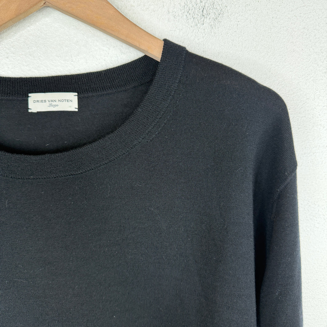 Dries Van Noten Black Wool Sweater
