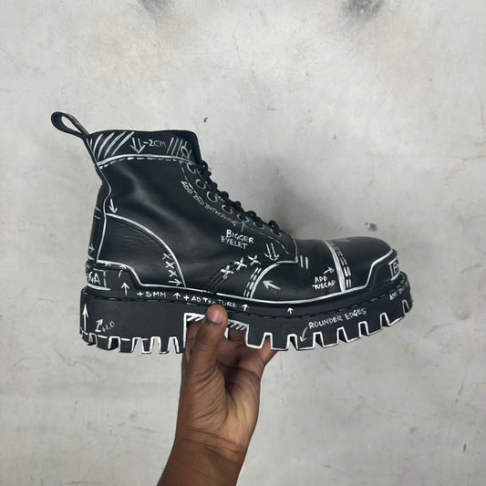 Balenciaga Sketch Leather Strike Boots