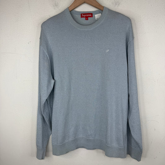 Supreme Light Blue Glitter Knit Sweater