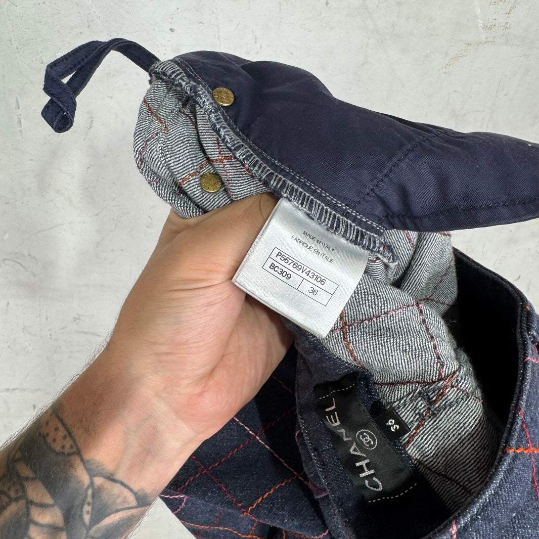 Chanel Womens Quilted Multicolor Jeans