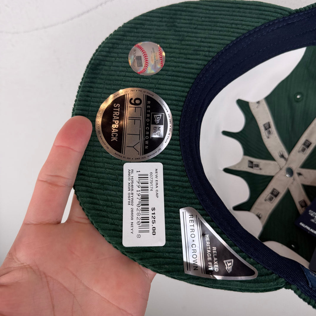 Ralph Lauren New Era Green Corduroy Yankees Hat