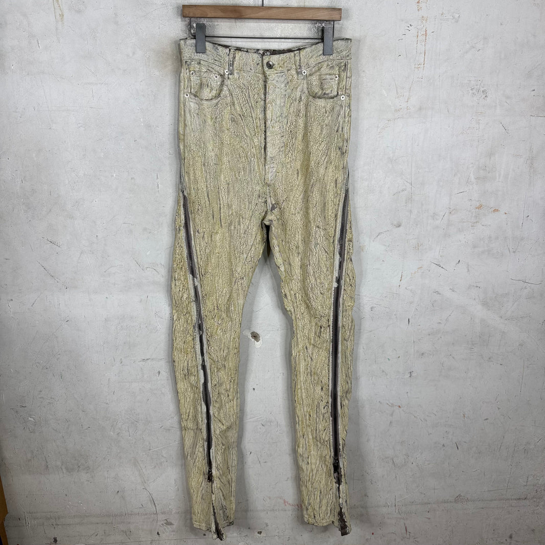 Rick Owens Painted Banana Bolan Jeans