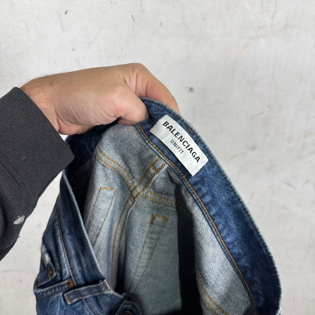Balenciaga Loose Straight Medium Wash Jeans