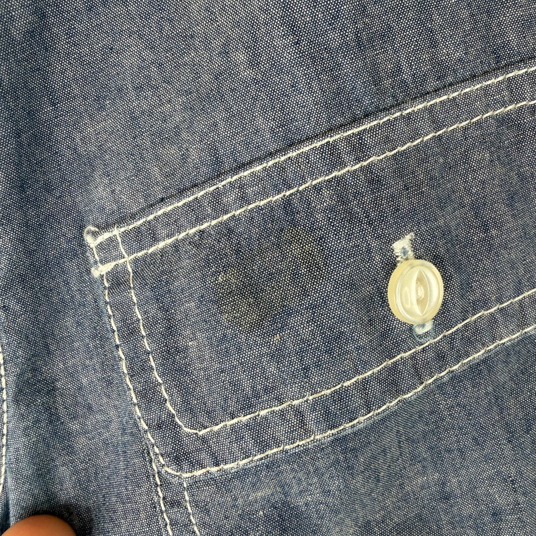 Stussy Dickies Blue Chainstitch Button Up Shirt