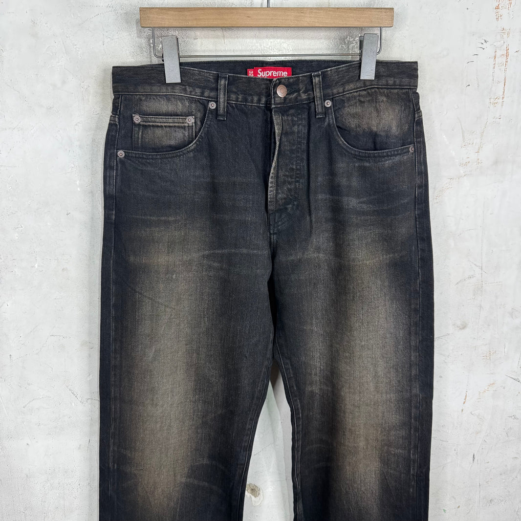 Supreme Black Baggy Selvedge Jeans