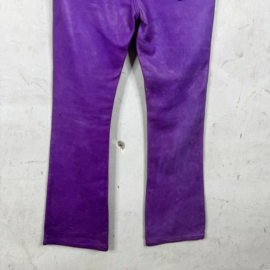 Gallery Dept Purple Leather Flared Pants