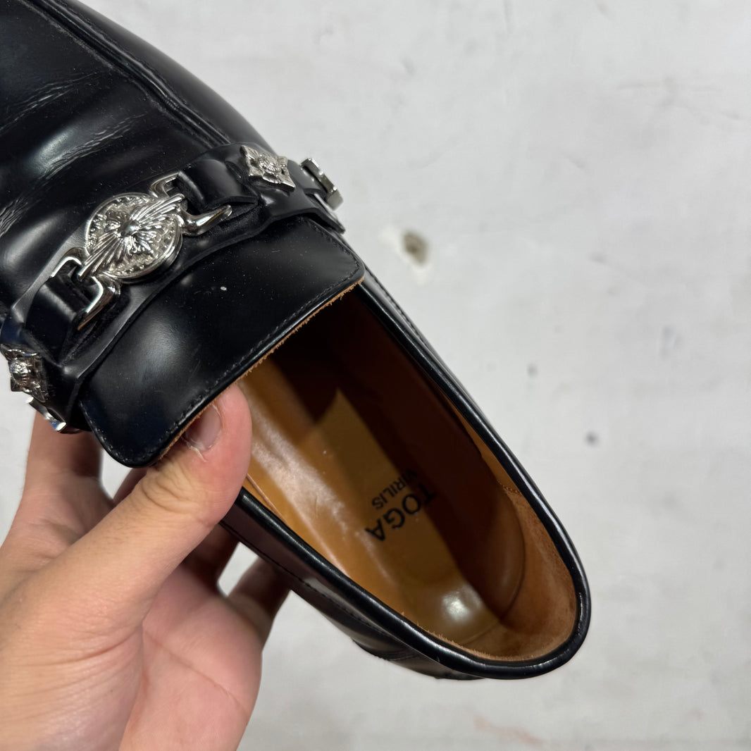 Toga Virilis Silver Embellished Loafers