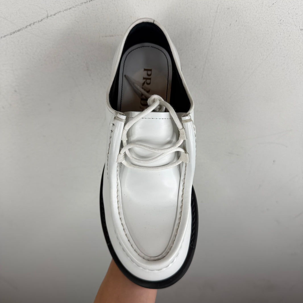 Prada White Diapason Derby