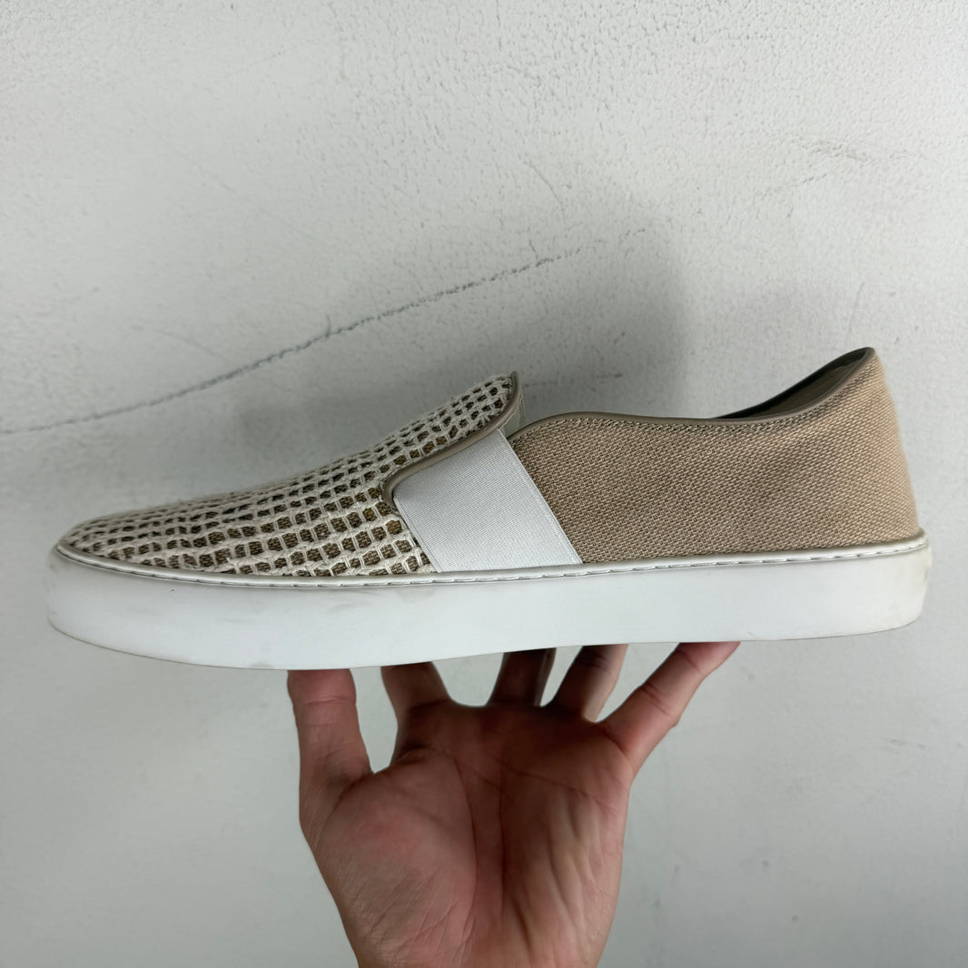 Chanel Woven Checkered Slip On Sneakers