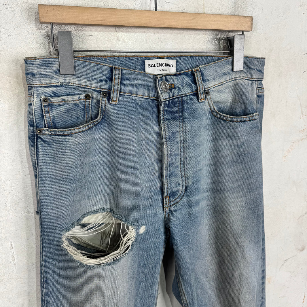 Balenciaga Distressed Lightwash Yeek Jeans