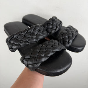 Bottega Veneta Black Woven Sandals