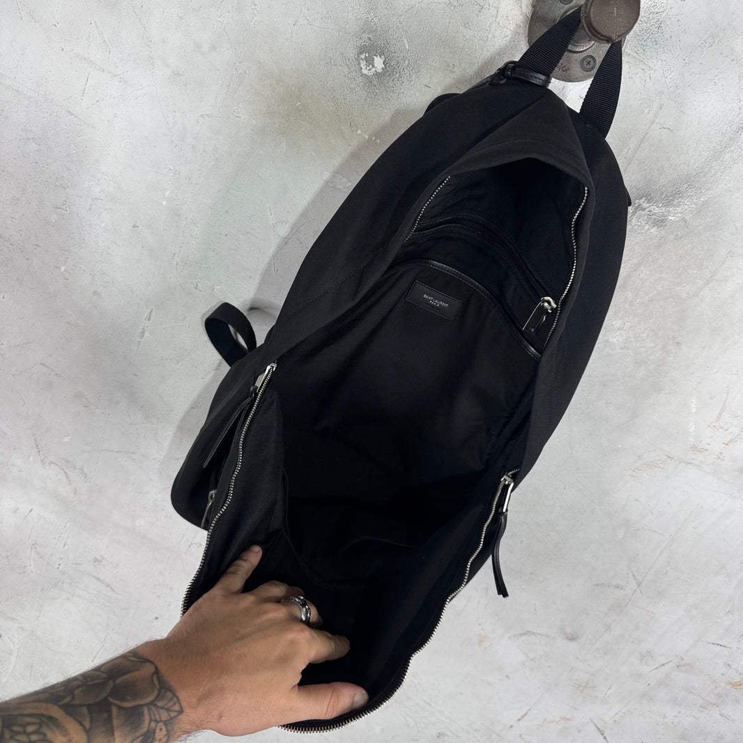 Saint Laurent Canvas Leather Backpack